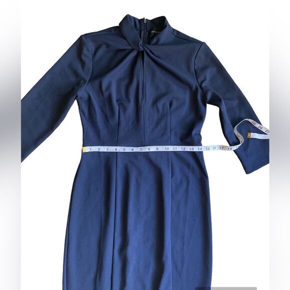 Donna Morgan Three Quarter Sleeve Sheath Dress Navy Blue Size 4, NWOT - Picture 4 of 9